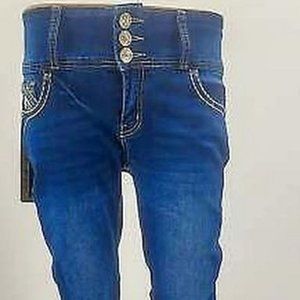 SILVER Diva High Waist Stretch Push-Up Colombian Style Levanta Cola Jeans, Sz 7